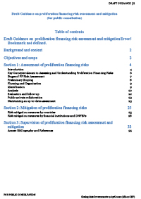 DRAFT GUIDANCE ON PROLIFERATION FINANCING RISK ASSESSMENT AND MITIGATION, DRAFT GUIDANCE ON PROLIFERATION FINANCING RISK ASSESSMENT AND MI