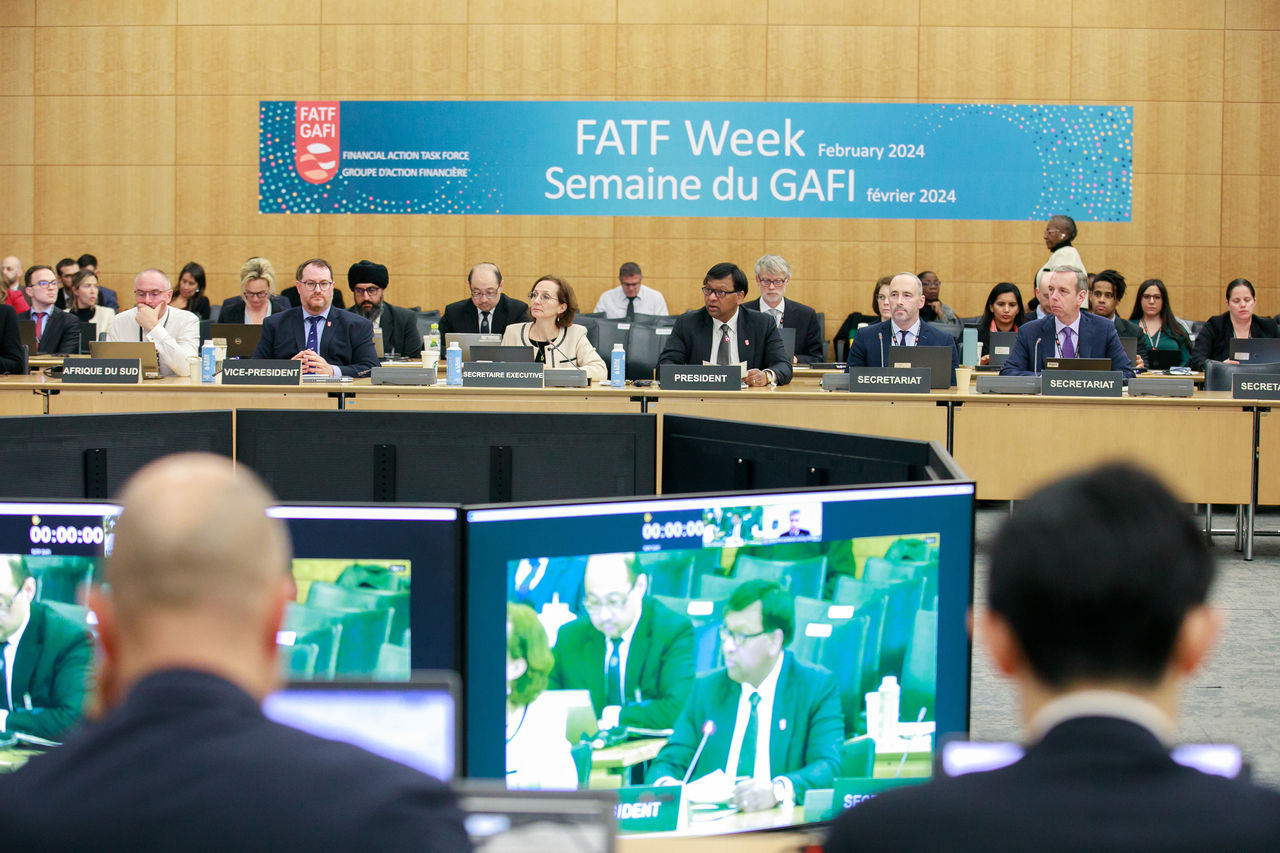 FATF President T. Raja Kumar chairs the FATF Plenary, February 2024